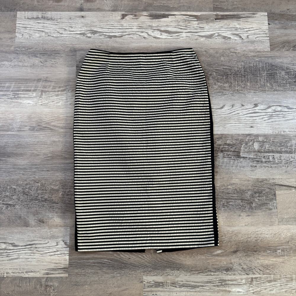 Lafayette 148 Striped Pencil Midi Skirt Office Siren Corpcore Quiet Luxury 4